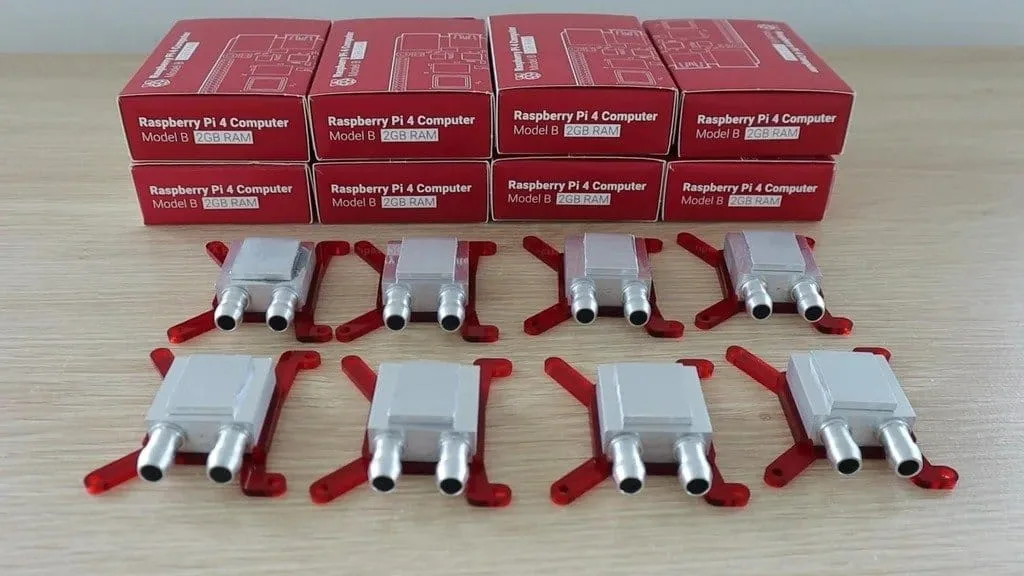 Кластер Raspberry Pi 4 с водяным охлаждением