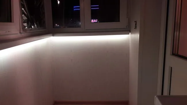 Подсветка подоконника на балконе своими руками