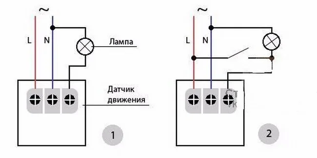 Как подключить датчик движения (схемы)