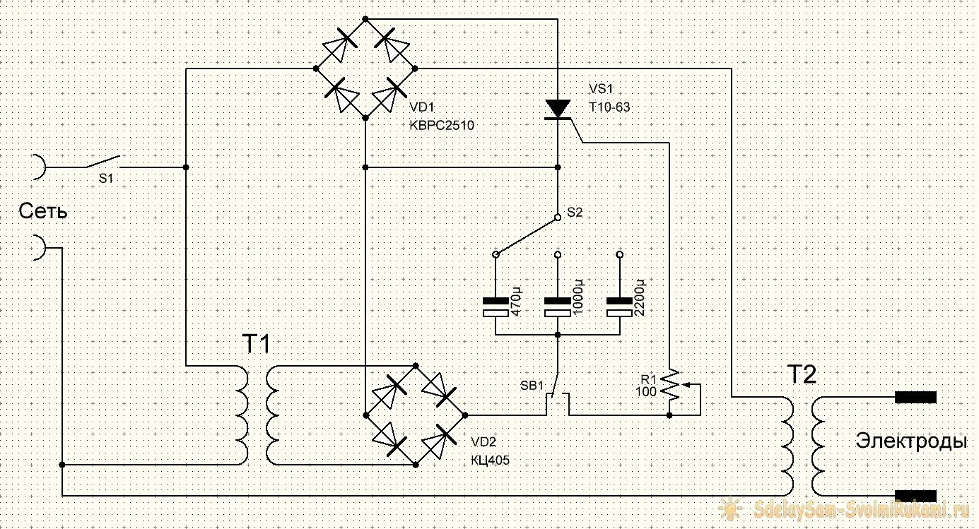 Аппарат точечной сварки из трансформатора микроволновки